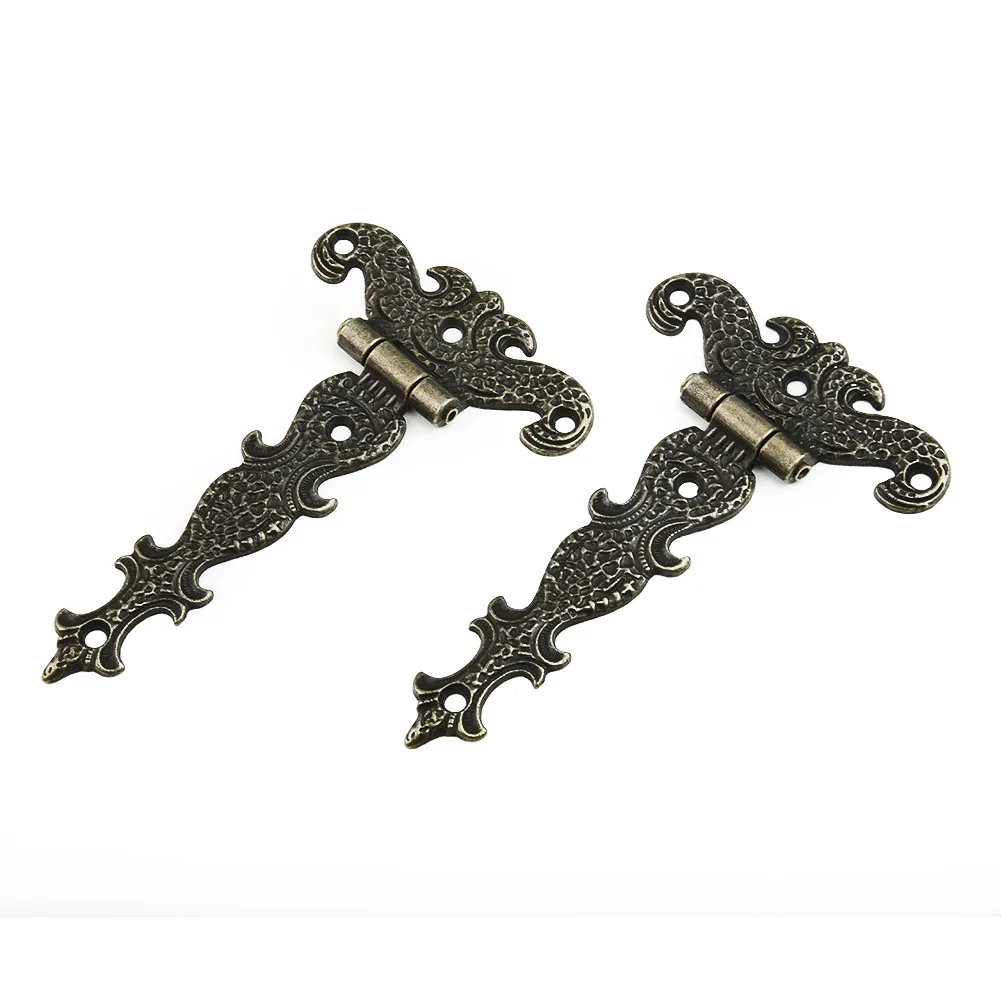 

2pcs Retro Bronze Zinc Alloy Butt Hinges Antique Wooden Box Decorative Hinge Hardware Door Parts Brand New And High Quality