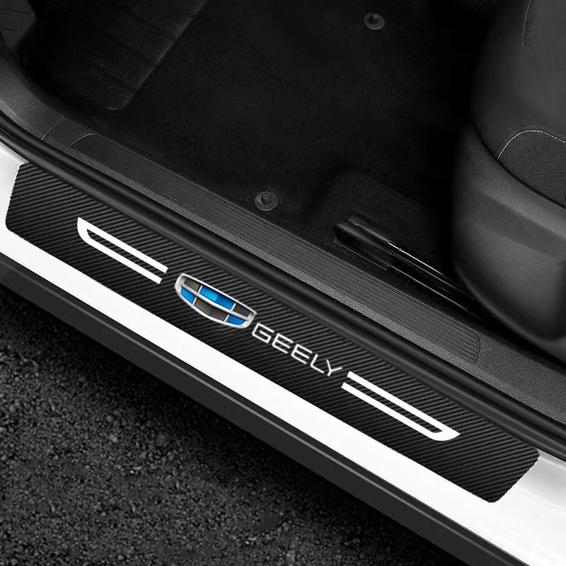 

5 шт. протектор порога автомобильной двери из углеродного волокна, наклейки на багажник бампера для Geely Atlas Coolray Mk Cross GC6, аксессуары
