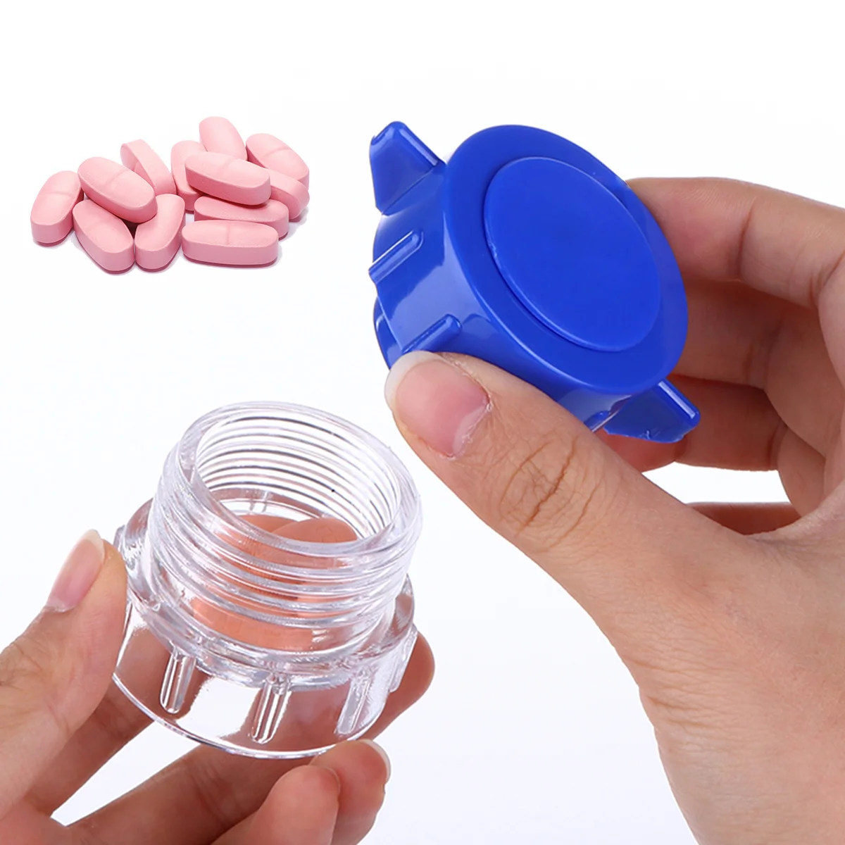 

Practical Grinder with Storage Compartment Small Medicine Pulverizer