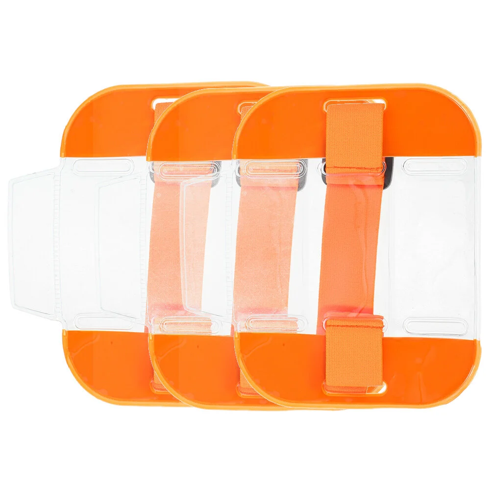 

3 Pcs Arm Cuff Adjustable Straps Id Badge Holder Holders Easy Hang Home Sleeve House Tool Clear