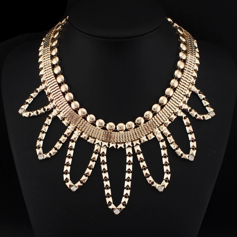 Модные женские массивные ожерелья UKEN в стиле бохо, популярные металлические бусины, цепочка-чокеры, ожерелья, Аксессуары для платья, ювелирные изделия