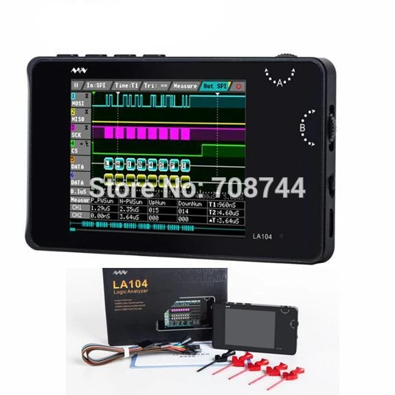 

Mini DSO LA104 Digital Logic Analyzer 2.8" Screen 4 Channels Oscilloscope SPI IIC UART Programmable 100MHz Max Sampling Rate