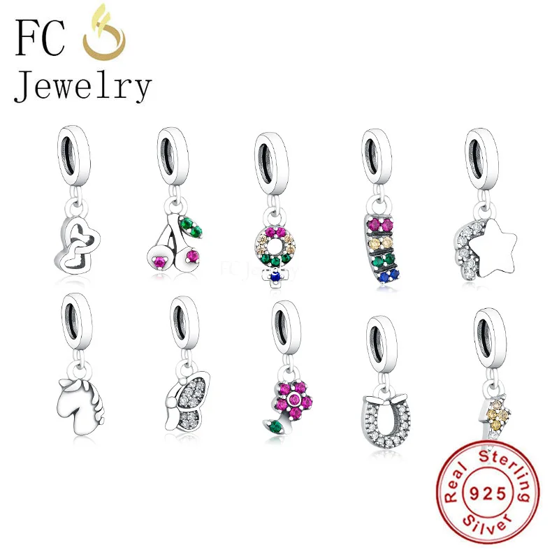 

FC Jewelry Fit Original Charms Bracelet 925 Silver Me Series ARC Cactus Palm Tree Lightning Lip Bead For Making Women Berloque