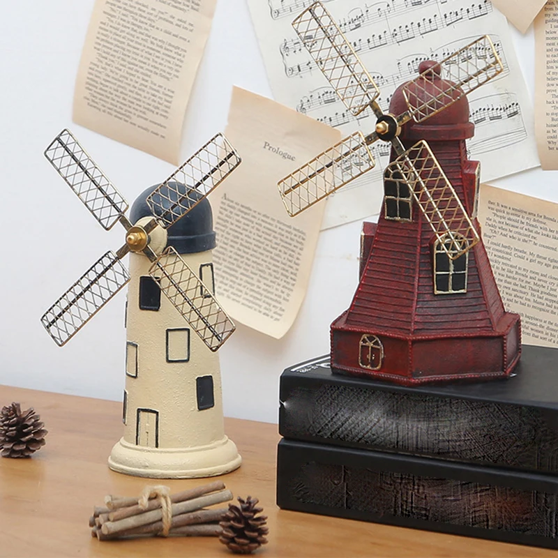 

Vintage Resin Windmill Accessories Dutch Windmill Home Decoration European Model Gift Furniture Products