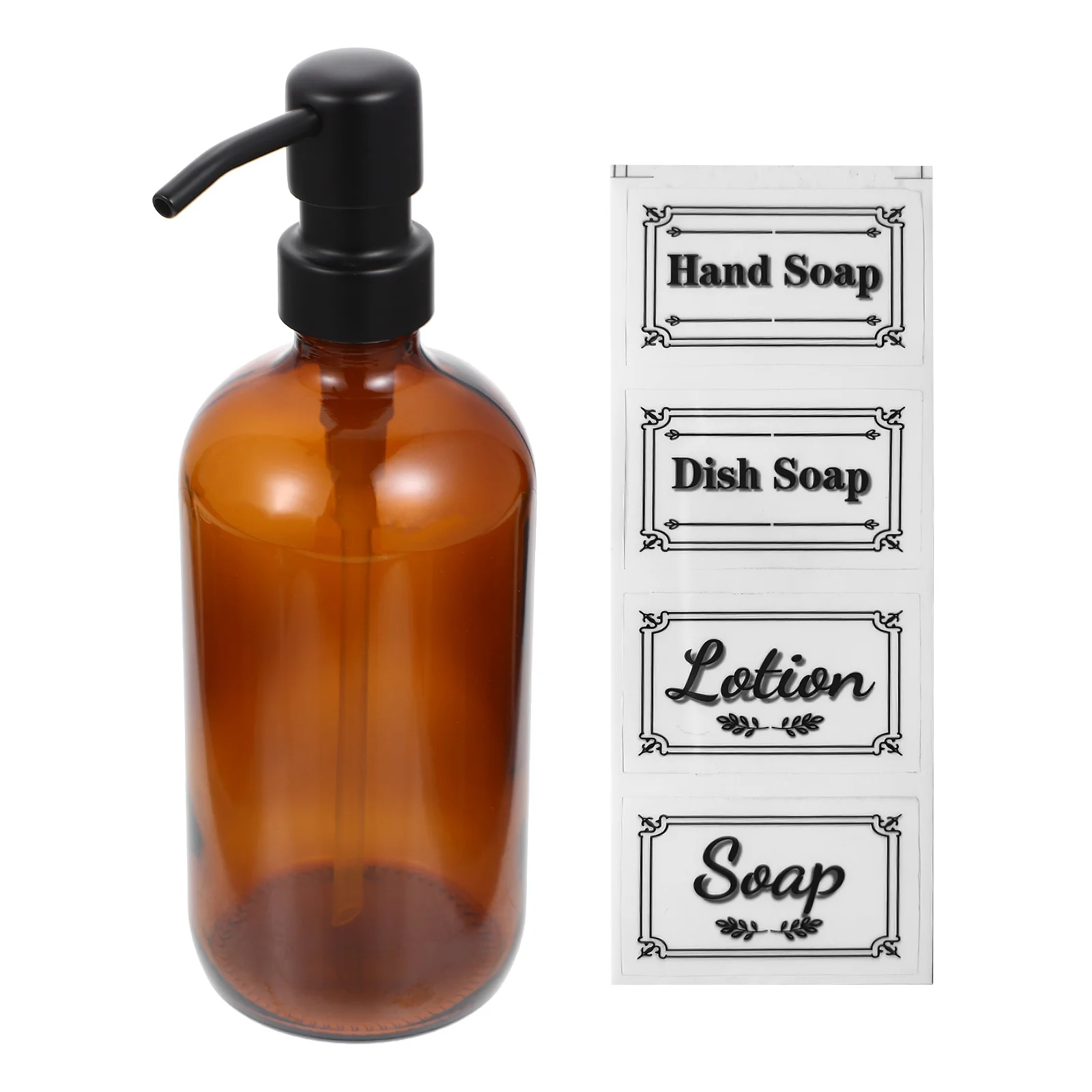 

Glasspump Shampoo Dispenser Soap Hand Round Lotion Amber Sub Packing Refillable Bostonliquid Essential Oil Rustproof