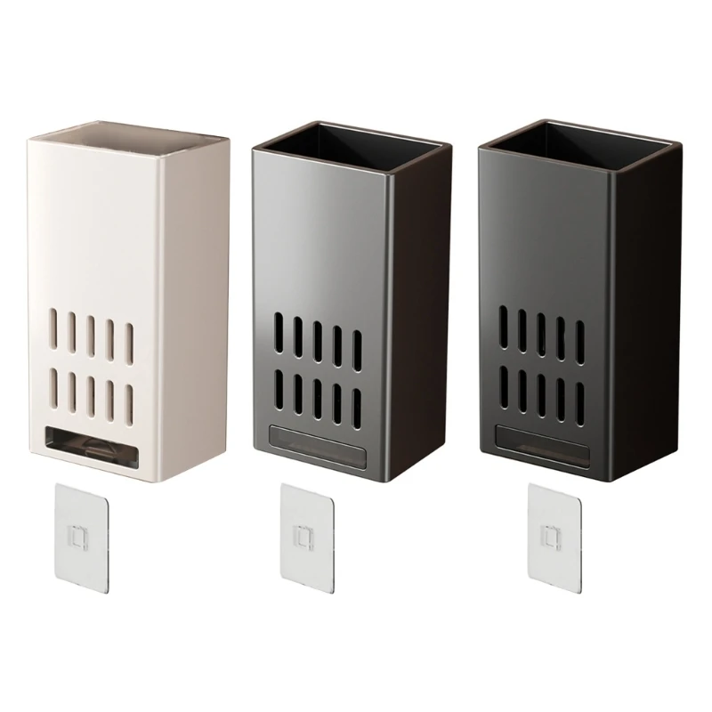

Wall Mounted Chopsticks Drain Storage Box Knife Spoon Fork Holder Self Adhesive Tableware Rack Tableware Rack Kitchen Drop ship