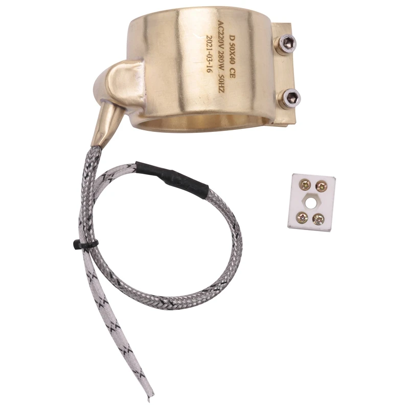

220V 280W 50 X 40Mm Brass Nozzle Belt Heating Elements For Injection Molding Machine