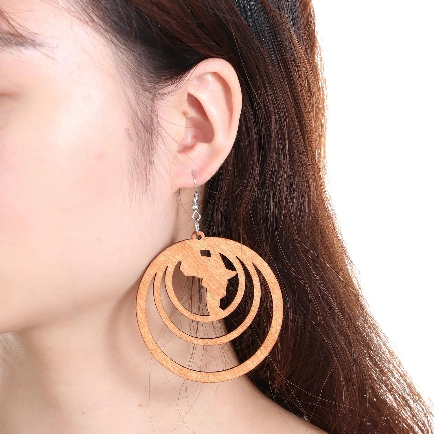 Комплект деревянных серег-Подвесок в африканском стиле богемные висячие серьги