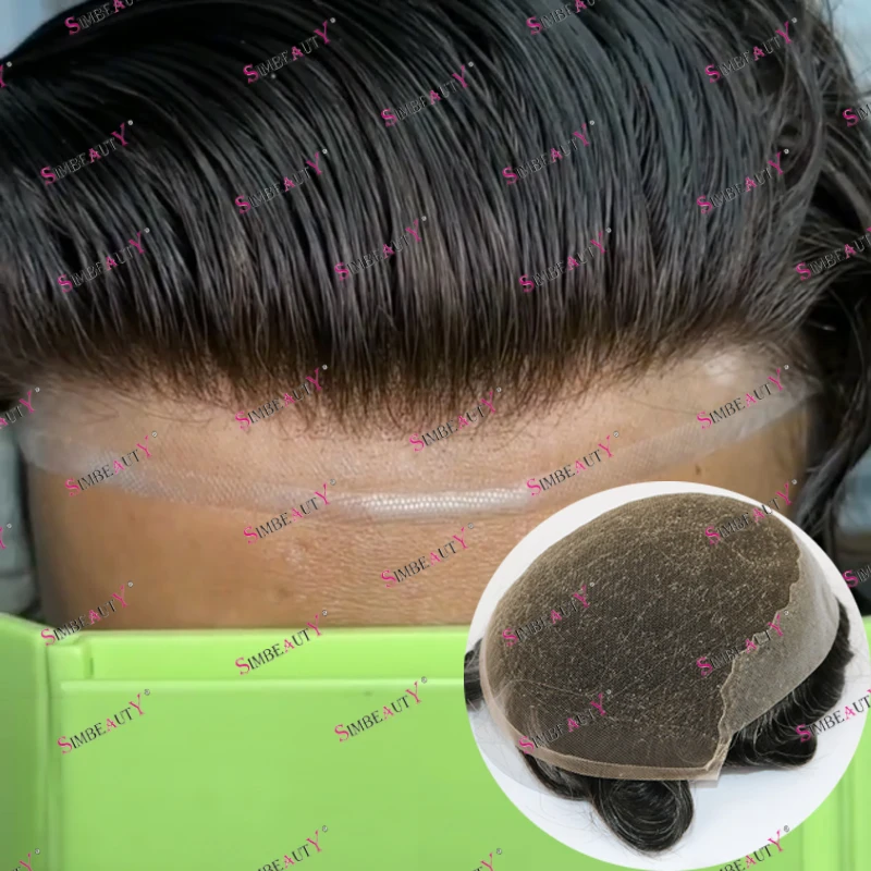 Парик Q6 мужской из натуральных волос швейцарский Удобный передний парик