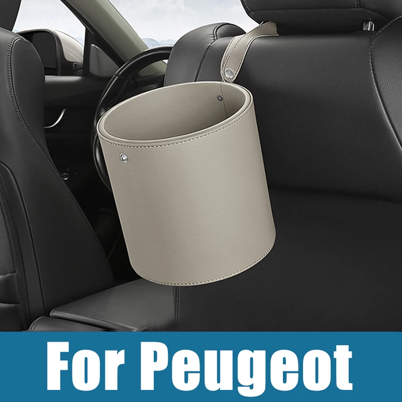 

For Peugeot 308 207 408 206 406 508 307 406 4007 3008 5008 GTI SW Car Circular Trash Can Garbage Pocket Sundries Bin Organizer