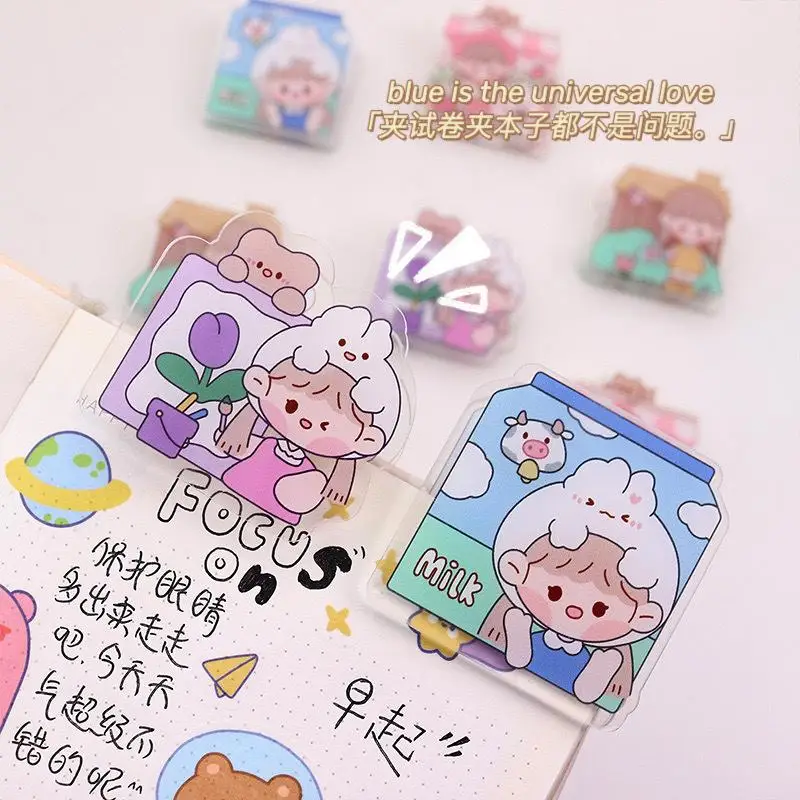 Милые акриловые папки для файлов Kawaii девочек зажим книг мультяшное руководство