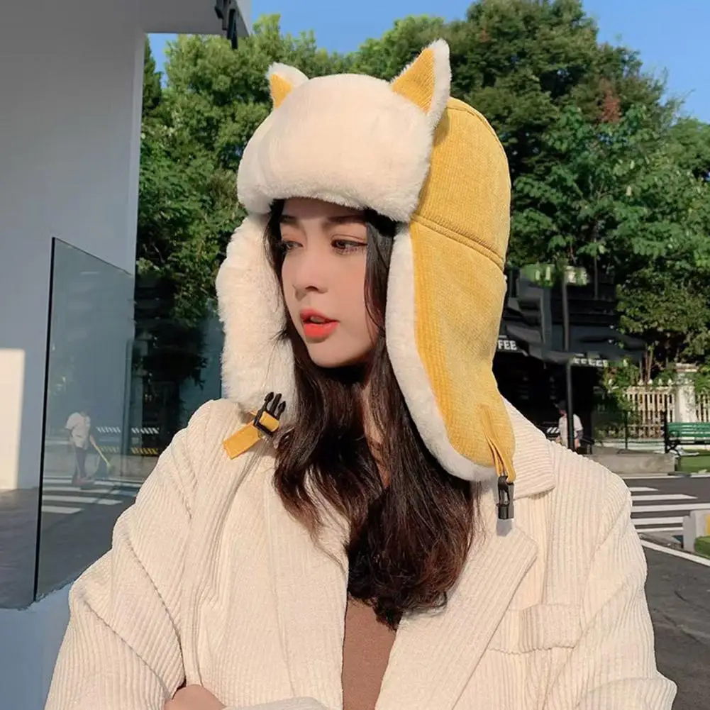 Новая милая шапка с кошачьими ушками в корейском стиле осенне-зимняя