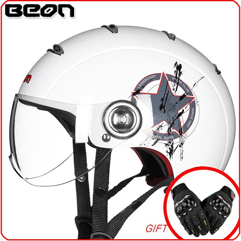 

2019 NEW Beon Vintage Motorcycle Helmet Retro Moto Bike Motorbike Scooter Summer Half Motorcycle Helmets