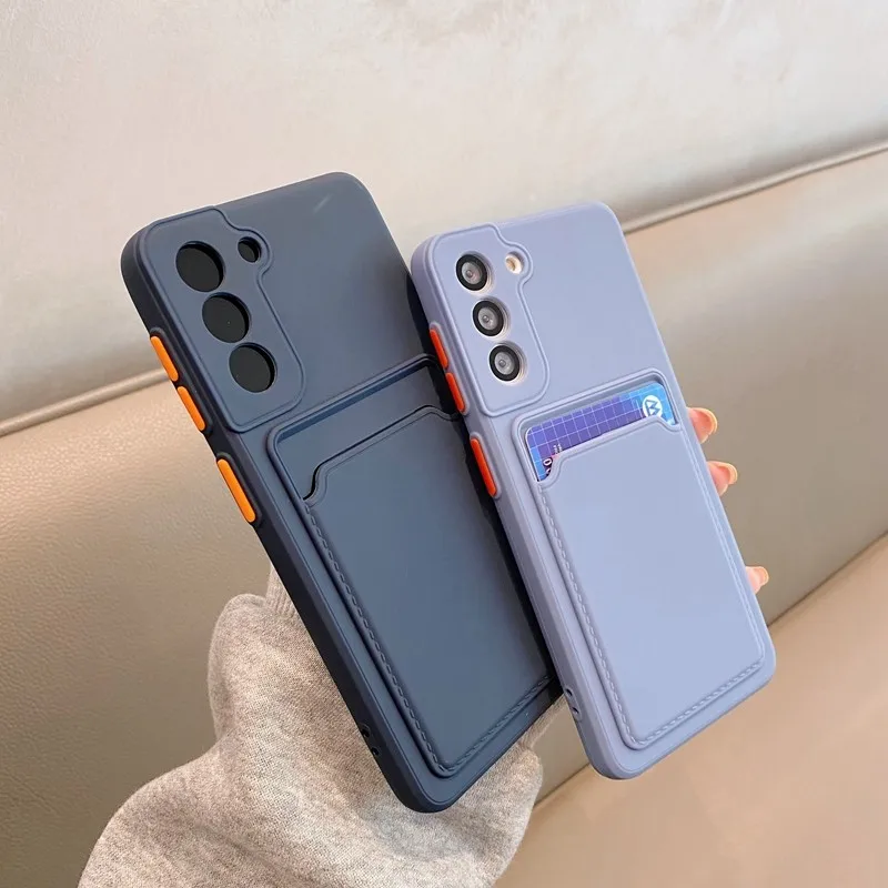 

Card Slot Holder Wallet Cases For Samsung Galaxy A22 A32 A52 A72 5G S21 Plus S20 FE Ultra A12 A51 A71 S22 Soft Silicone Cover