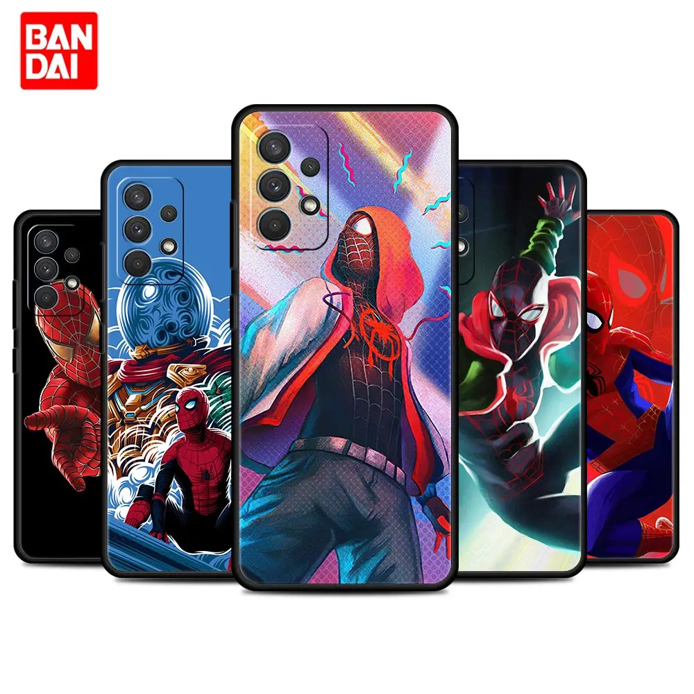 

Spider Man Marvel Case for Samsung Galaxy A12 A52 S20 FE A51 A32 A21s S21 A50 A71 A02s A31 Plus Ultra Armor Cover Black Silicone