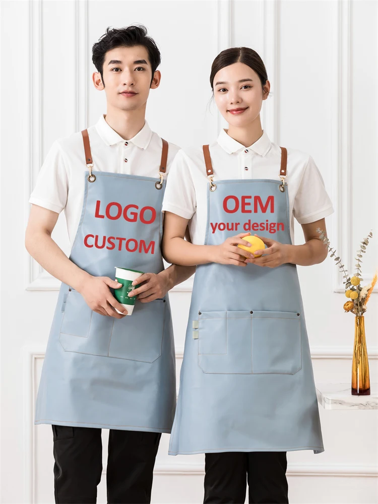 

Personalized Custom Apron for Women Men Leather Waterproof Heavy Duty Aprons With Pockets Artist Painting School Lab Butcher Bib
