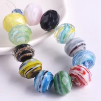 10pcs rondelle faceted 12x8mm opaque lampwork glass loose spacer beads for jewelry making diy crafts findings