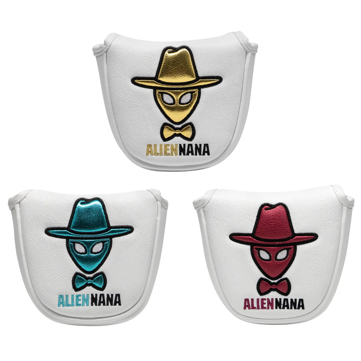 

Чехол с изображением клюшки для гольфа, крутая накладка на голову с изображением клюшки для клюшки, Элегантная вышивка, кожаный чехол преми...