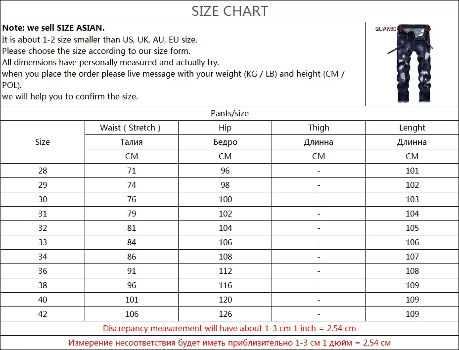 2022New Ripped Distressed Destroyed Straight Fit Washed Denim Jeans Plus Size 40 42 Men Blue Casual Jeans Punk Clothes