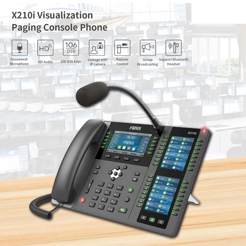 Fanvil X210i высококлассный корпоративный IP-телефон 20 SIP-линий POE поддерживает высокое