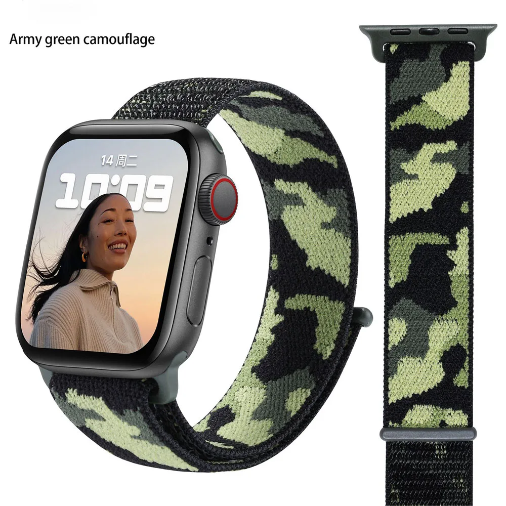 

Ремешок нейлоновый Камуфляжный для Apple Watch 8, 34567SE