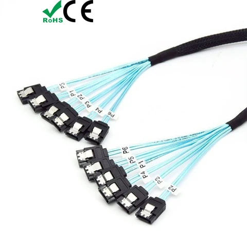 Sata SAS кабель 1 м/0,5 м 6/8 портов