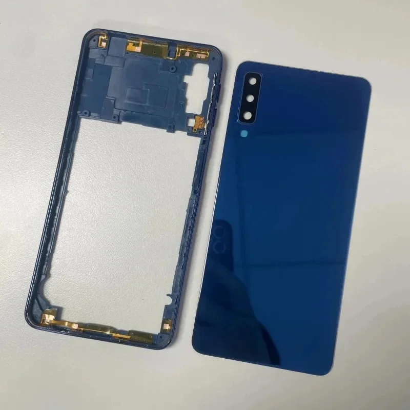Фото Полный корпус для Samsung Galaxy A750 A7 2018 SM-A750F: задняя крышка аккумулятора, стеклянная крышка корпуса телефона, средняя рамка №3