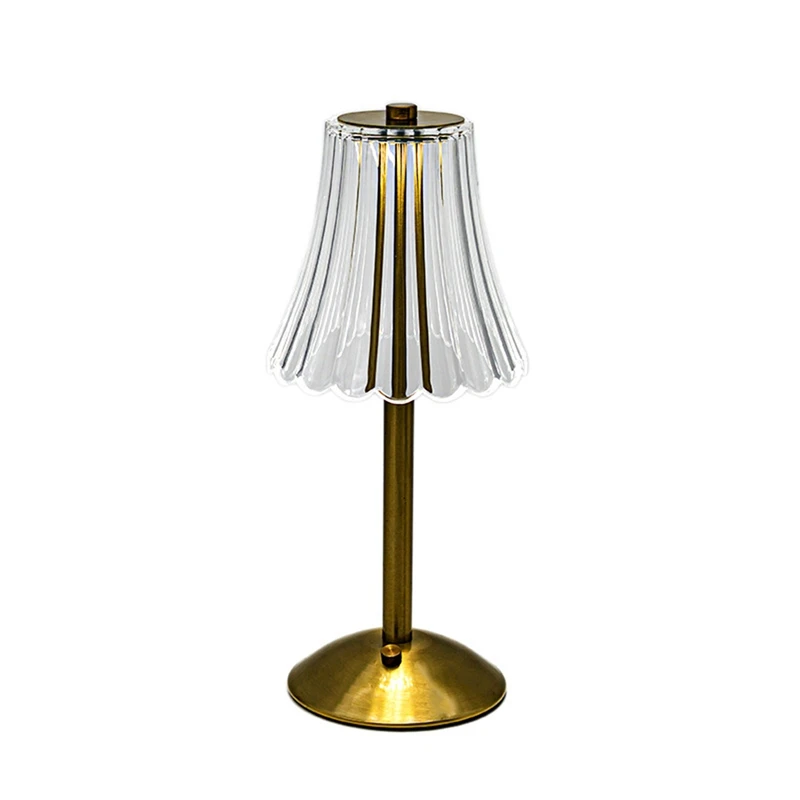 

1Set LED Crystal Decorative Table Lamp 3-Levels Brightness Metal+Acrylic For Restaurant Cafe