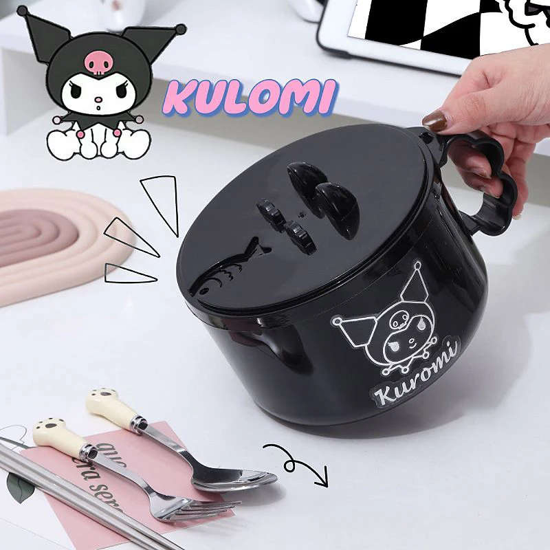 

Милая миска для лапши Sanrio Kuromi мультяшная большая емкость миска для риса Милая сушилка для ланча аниме Студенческая посуда подарок