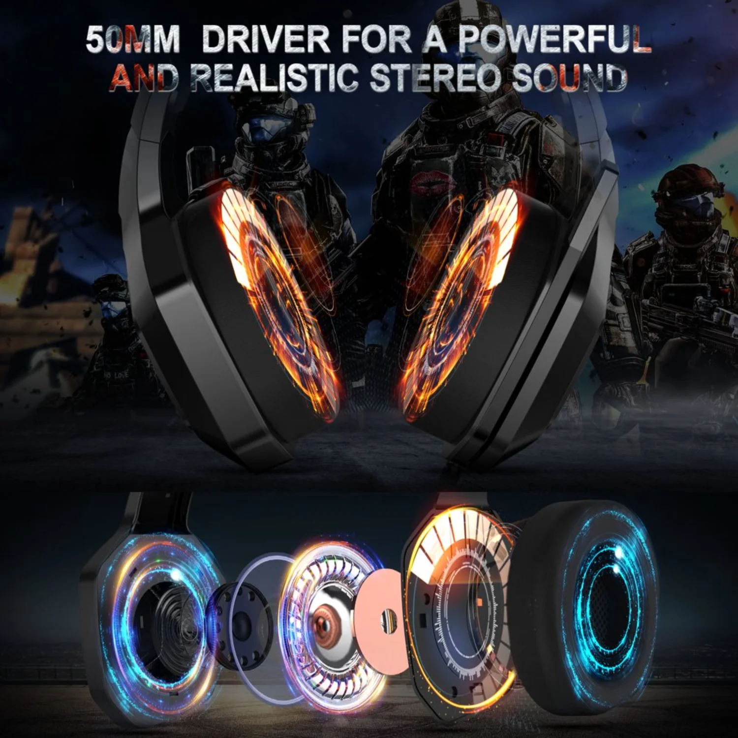 Игровая гарнитура K10 со стереобасовым объемным звуком RGB микрофоном с