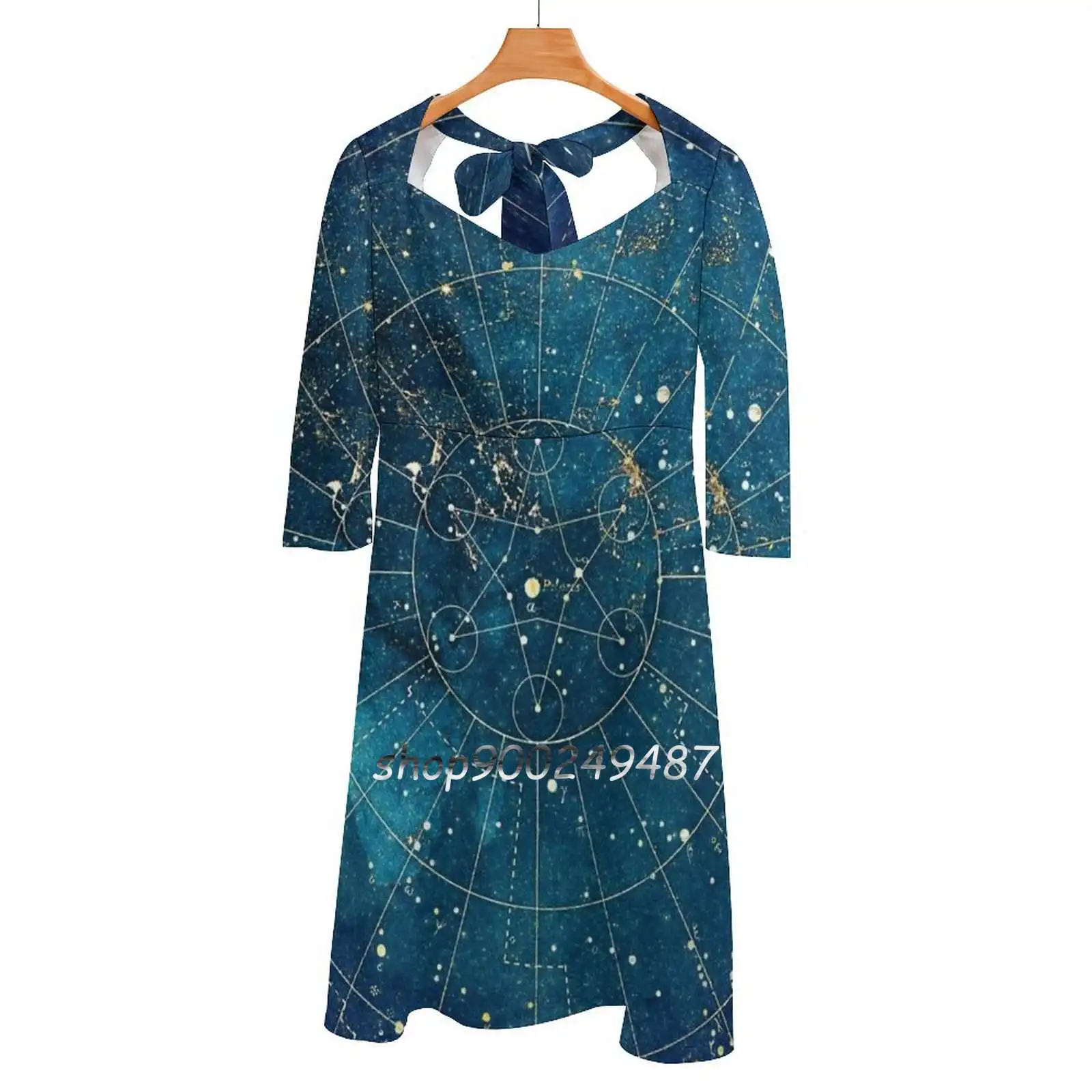 

Карта звезд: городское платье с квадратным вырезом, милое летнее платье, женское элегантное платье с лямкой на шее и принтом звезд, звезд, S, ...