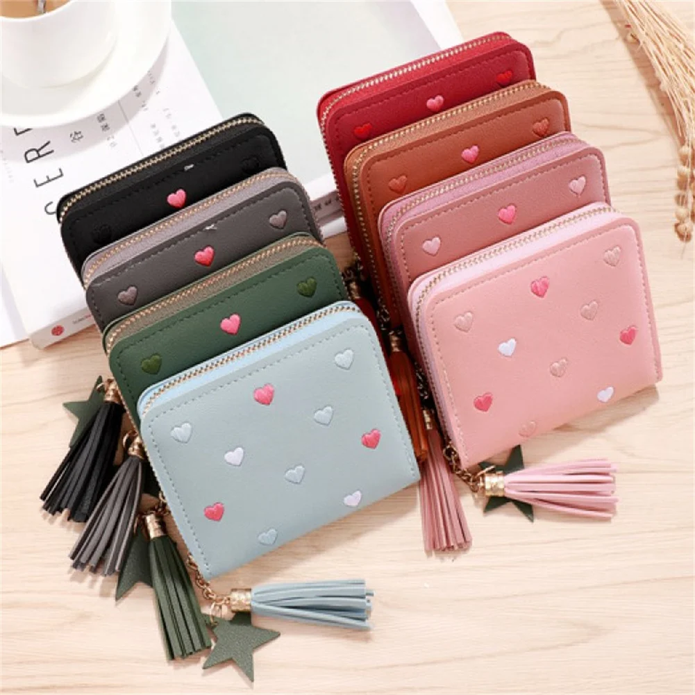 

Short Zipper Wallets Card Holder Ladies Coin Purse Tassel Wallet Purses Wallet