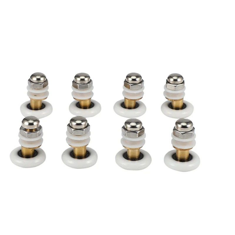 Promotion! 8PCS 25Mm Diameter Shower Glass Sliding Door Hanging Wheel Roller Bathroom Cabinet Eccentric Pulleys |