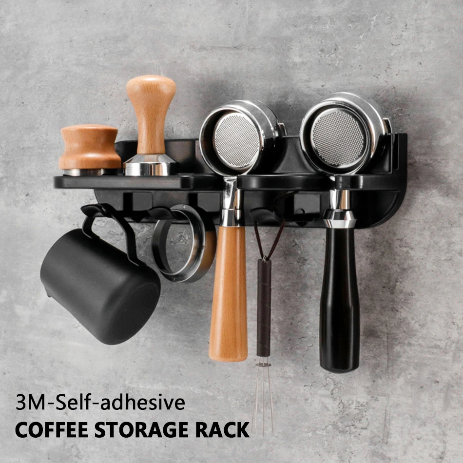 

54MM/58MM Wall Mount Coffee Set Storage Rack Puching Free Espresso Coffee Portafilters Holder Coffeeware Organizer Accessories