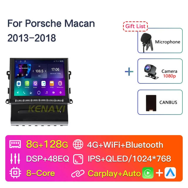 

8,4-дюймовый 2-Din Android автомобильный стерео радио для Porsche Macan 2013 2014 2015 2016 2017 2018 мультимедийный видеоплеер навигация GPS Carplay автоматическое авторадио DVD головное устройство с экраном