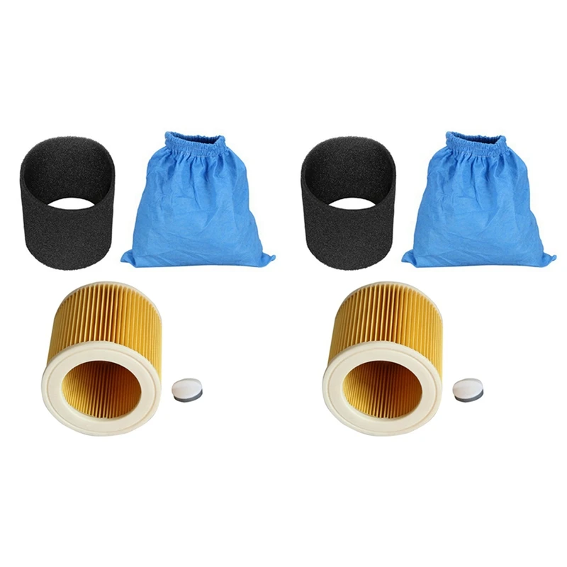 

2X Textile Filter Bags Wet And Dry Foam Filter HEPA Filter For Karcher MV1 WD1 WD2 WD3 Vacuum Cleaner Parts
