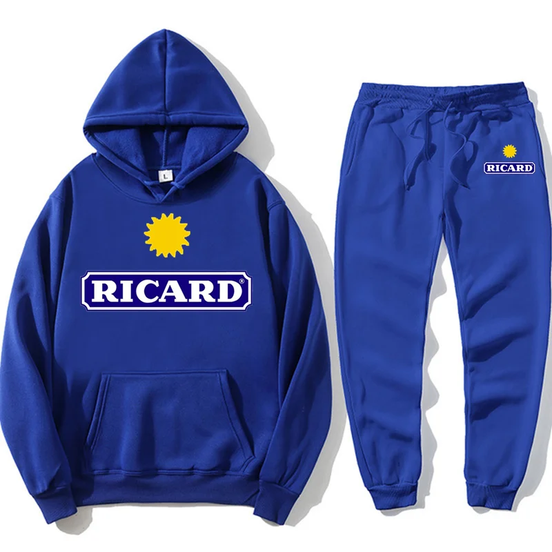 

Костюм спортивный RICARD мужской из 2 предметов, свитшот с капюшоном и брюки, пуловер с капюшоном, комплект спортивной одежды