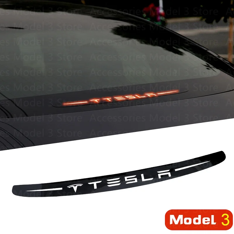 

Автомобильная Тормозная лампа дневного света для Tesla Model 3 2022, защитная наклейка из углеродного волокна, аксессуары для автостайлинга