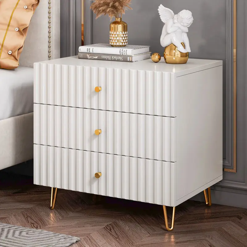 

Three-drawn bedside table simple modern light luxury locker simple bedroom bedside cabinet net red small storage cabinet rack