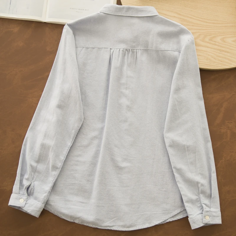 3-месячные однотонные рубашки женские осенние и зимние из матового хлопка