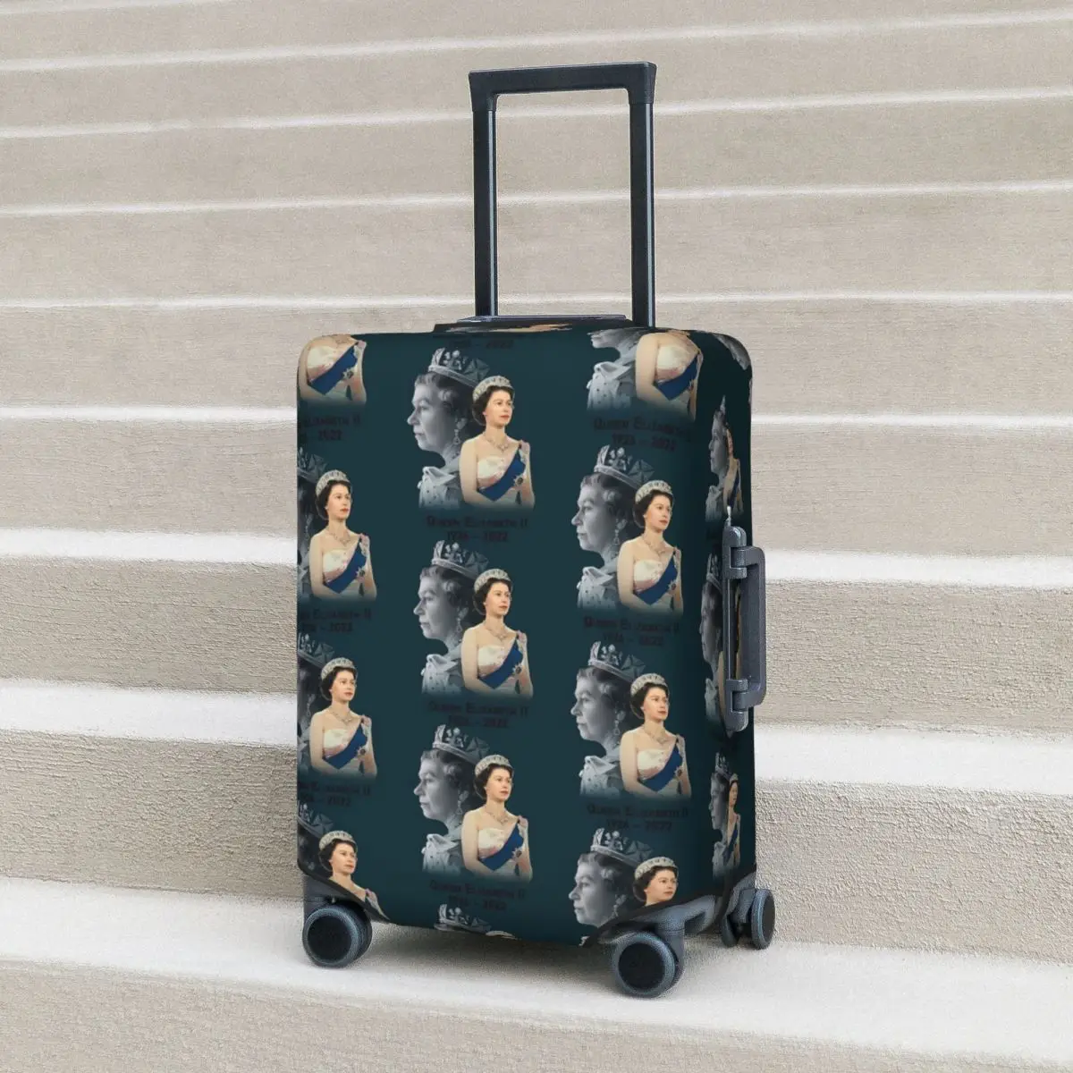 

Queen Elizabeth II Print Suitcase Cover Great Britain Cruise Trip Flight Useful Luggage Accesories Protection