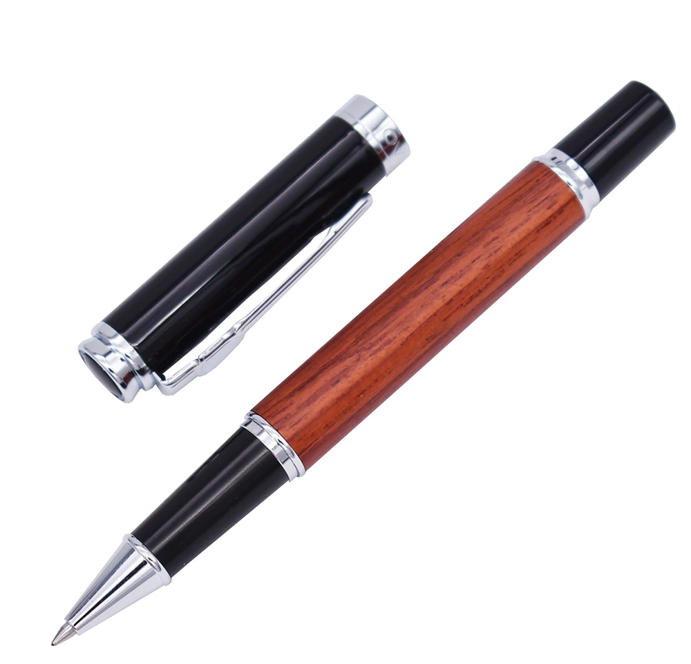 

Jinhao Rosewood Rollerball Pen with Ink Refill, Wooden Barrel Vintage Writing Signature Pen, Business Office School Supplies