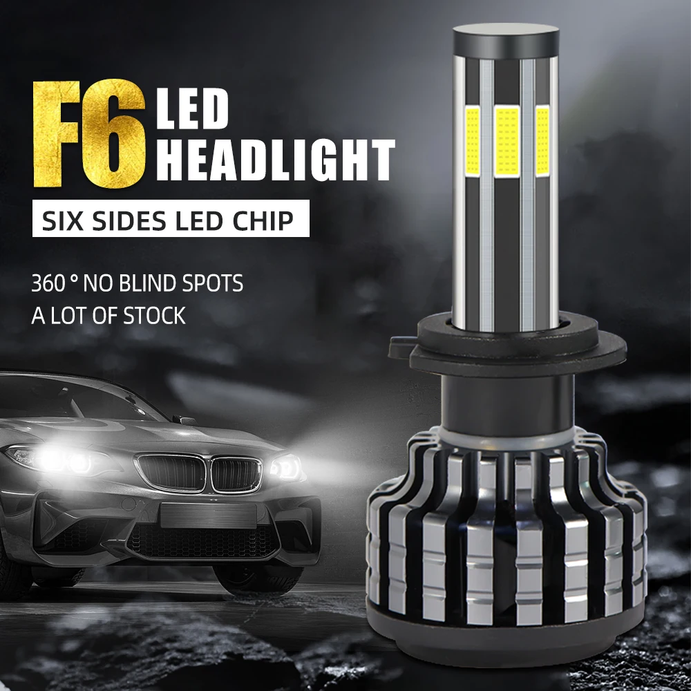 

H1 H7 Car Light 200W 32000LM 6 Side H3 H9 9006/HB4 9005/HB3 H4 H11 H13 Led Headlight Bulb Bright Car Light 3000K 6000K 8000K