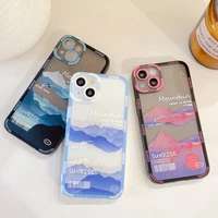 phone case for iphone 13 12 11 pro max x xr xs max 7 8 plus fashion colorful clouds sunrise camera protection soft tpu case bags