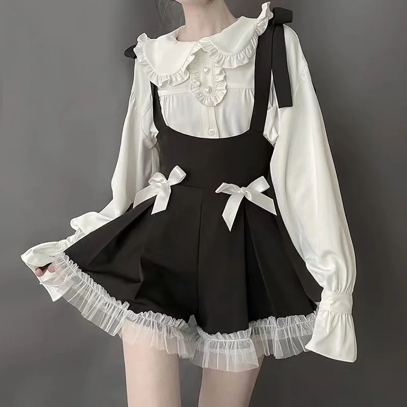 

Japanese Vintage Gothic Lolita Dress For Women Y2k Punk Dress Elegant Ruffled Sweet Cute Long Sleeve Preppy Style Female Robe