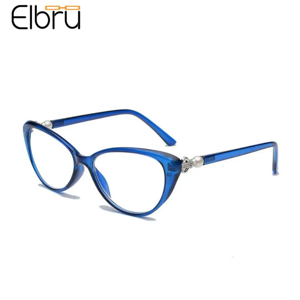 

Elbru Cateye Reading Glasses Women Anti Blue Light Blocking Presbyopic Eyewear Computer Hyperopia Eyeglasses Diopters+1.0+3.5