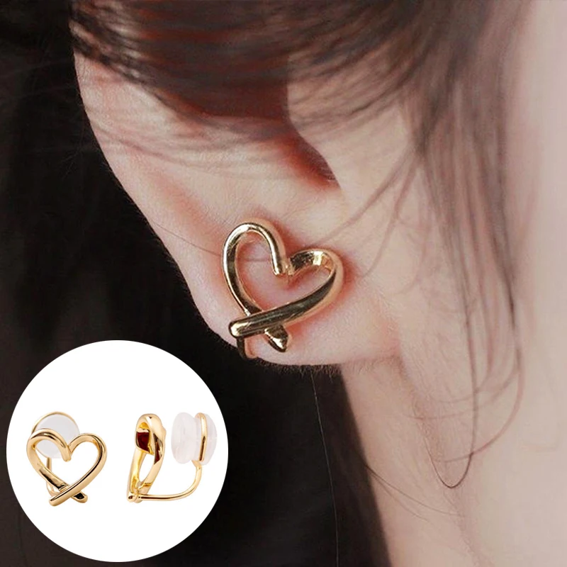 Vintage Dripping Oil Checkerboard No Piercing Ear Jewelry Plaid Clip On  Earrings Women Ear Clips Alloy Korean Ear Cuff - AliExpress