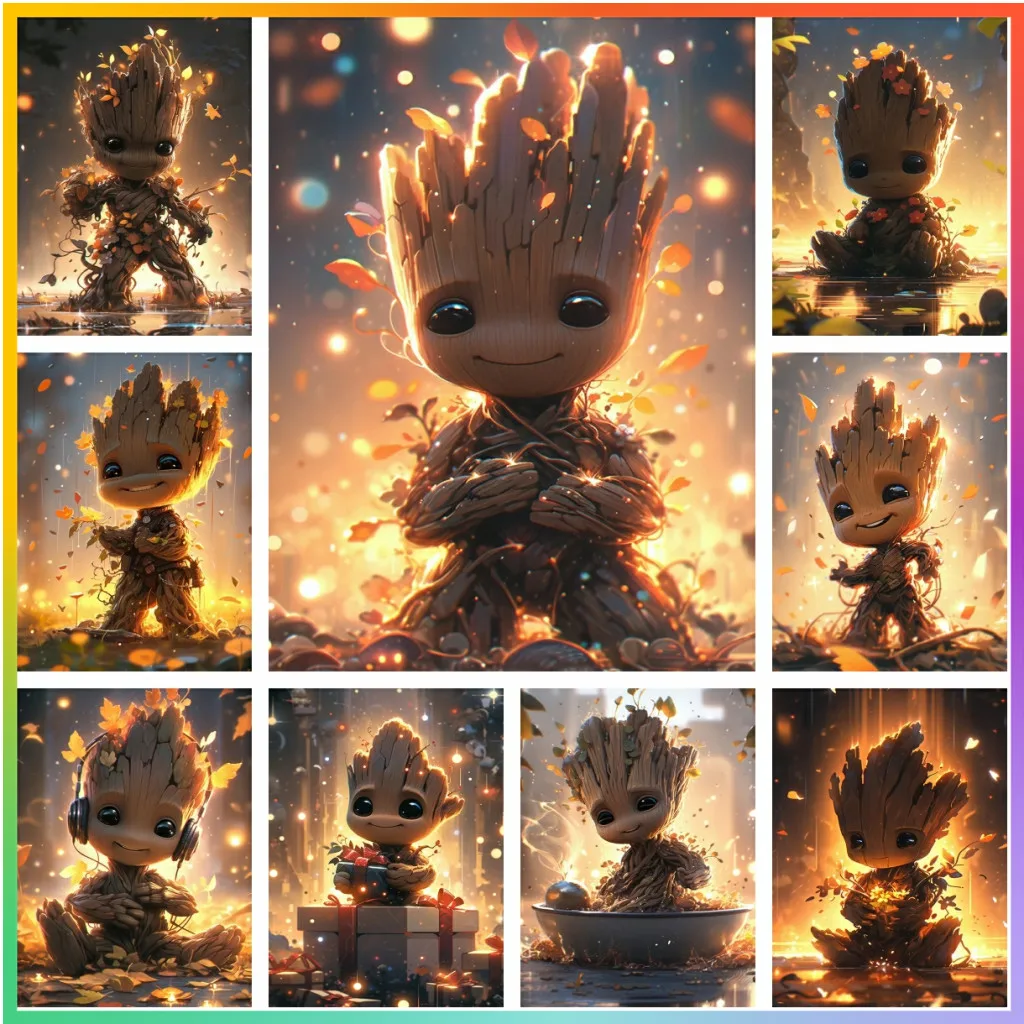Набор Для Алмазной Живописи Marvel Groot 5D Красочная Милая Креативная Мозаика Вышивка