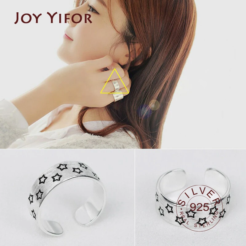 

Женское кольцо из серебра 925 пробы, с принтом в виде звезд