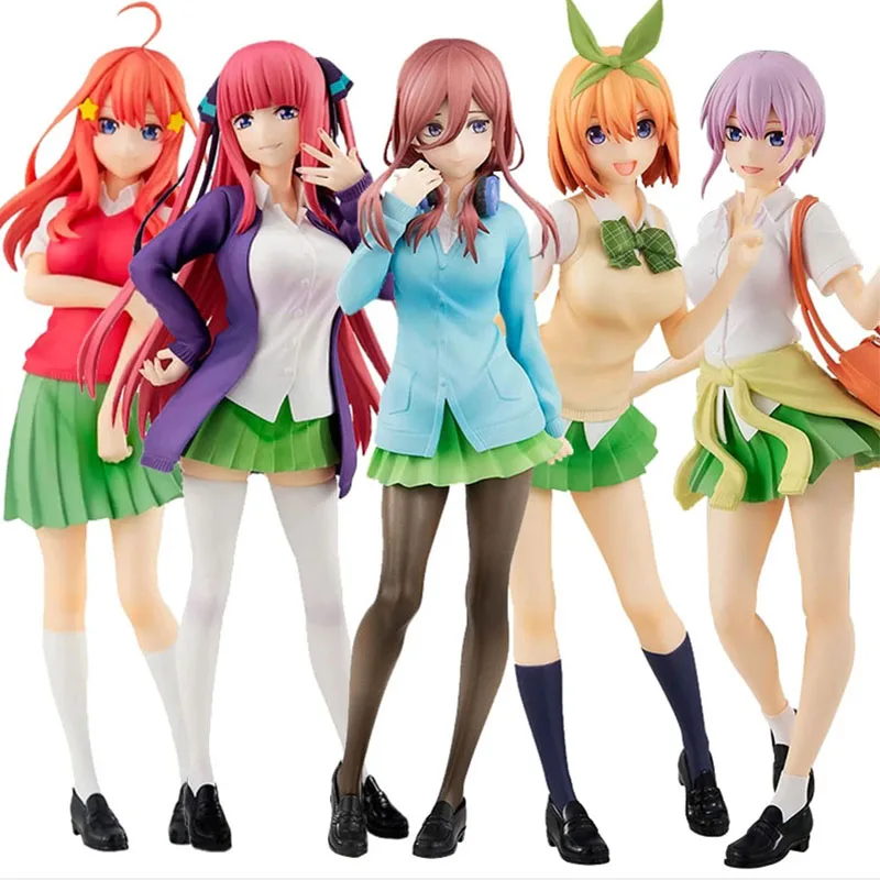 

Японское аниме Q Version The quintessence Quintuplets 18 см ПВХ экшн-Фигурки игрушки мультфильм Накано Нино модель подарок для детей